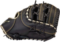 12.5 Inch Mizuno MVP Prime SE GXF50PSE8-Black/Gold Adult Baseball Firstbase Mitt -Mizuno 12 5 inch mizuno mvp prime se gxf50pse8 black gold adult baseball firstbase mitt 11